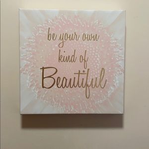 Pink inspirational wall decor canvas